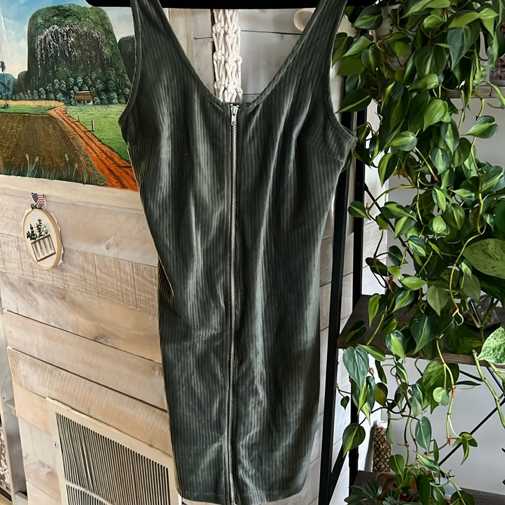 Soft Zip Up Corduroy Dress